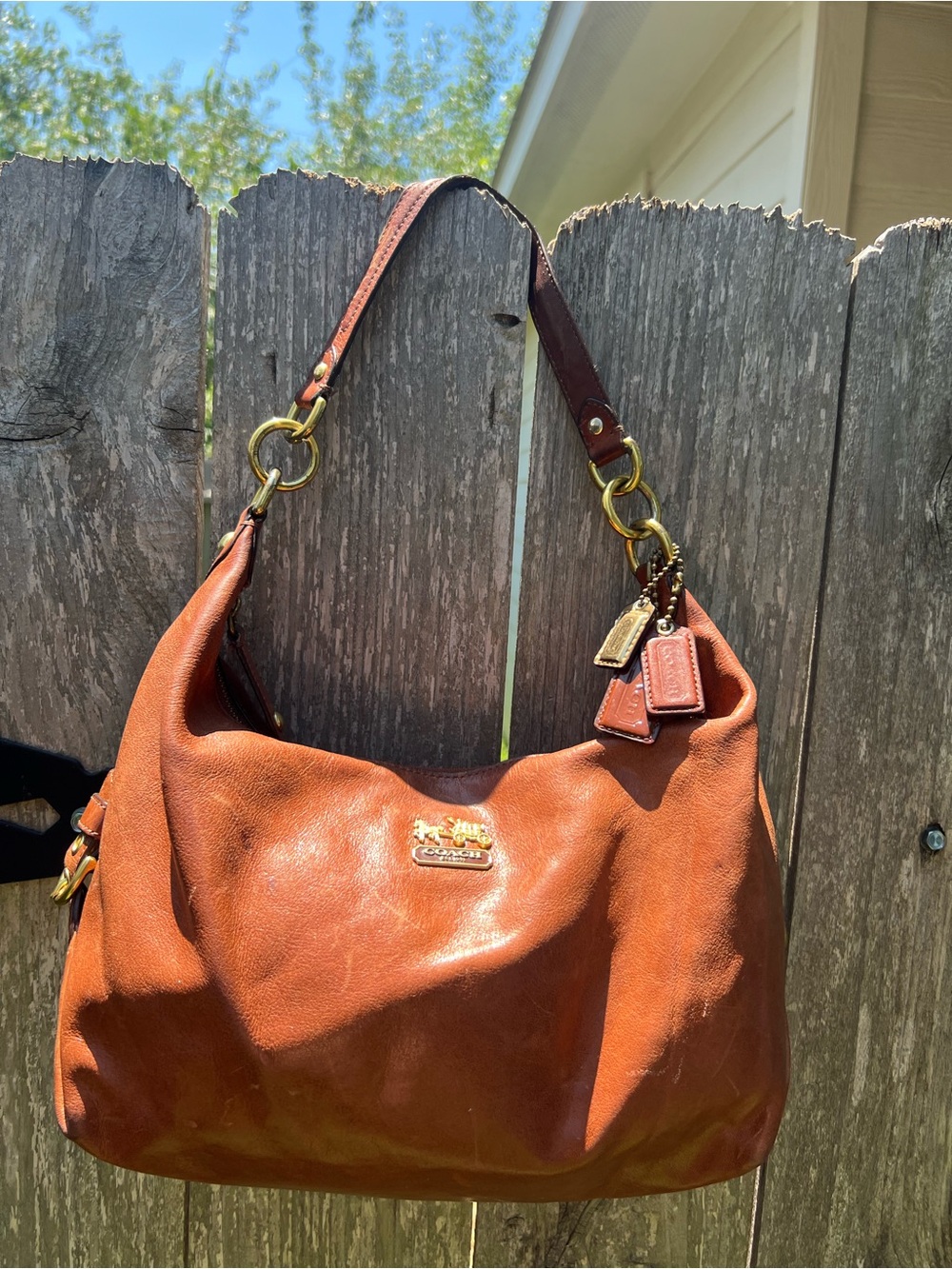 Coach Cognac Leather Hobo Bag with Gold Hardware - Picture 2 of 4